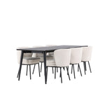 Ellis, Agnes Rektangulär matgrupp Svart,Vit, Svart, 230 x 85