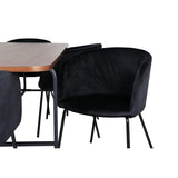 Uno, Berit Rektangulär matgrupp Svart, Natur, 6st