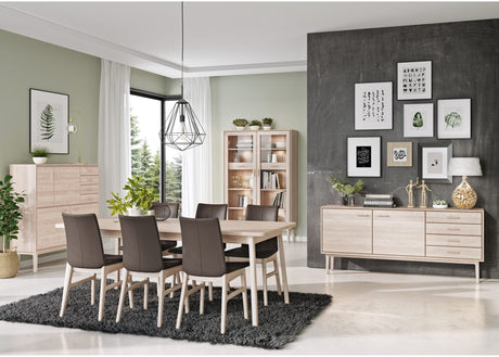 Vitrinskåp Nr.700 123x191 cm Vitoljad Ek