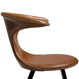 Flair Stol Vintage Light Brown Art.Leather, Round Black