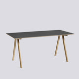 CPH 10 L160 × B80 × H74 cm Skrivbord Black – linoleum, massiv ek med vattenbaserad lack