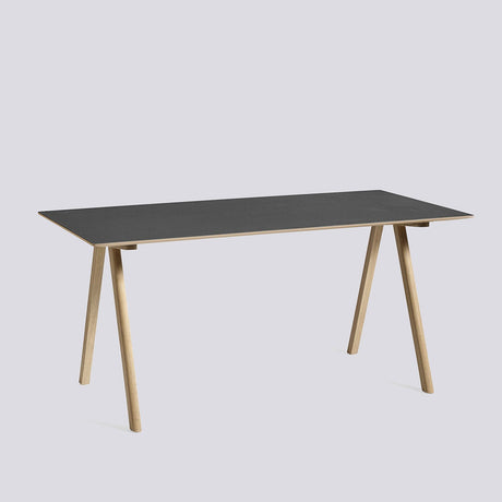 CPH 10 L160 × B80 × H74 cm Skrivbord Black – linoleum, massiv ek med vattenbaserad lack