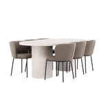 Narvik, Edina Oval matgrupp Svart,Brun, Beige, 200 x 100
