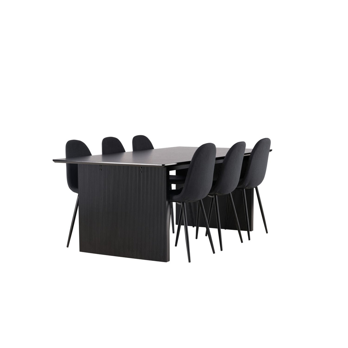 Vail, Polar Rektangulär matgrupp Svart, Svart, 200 x 100