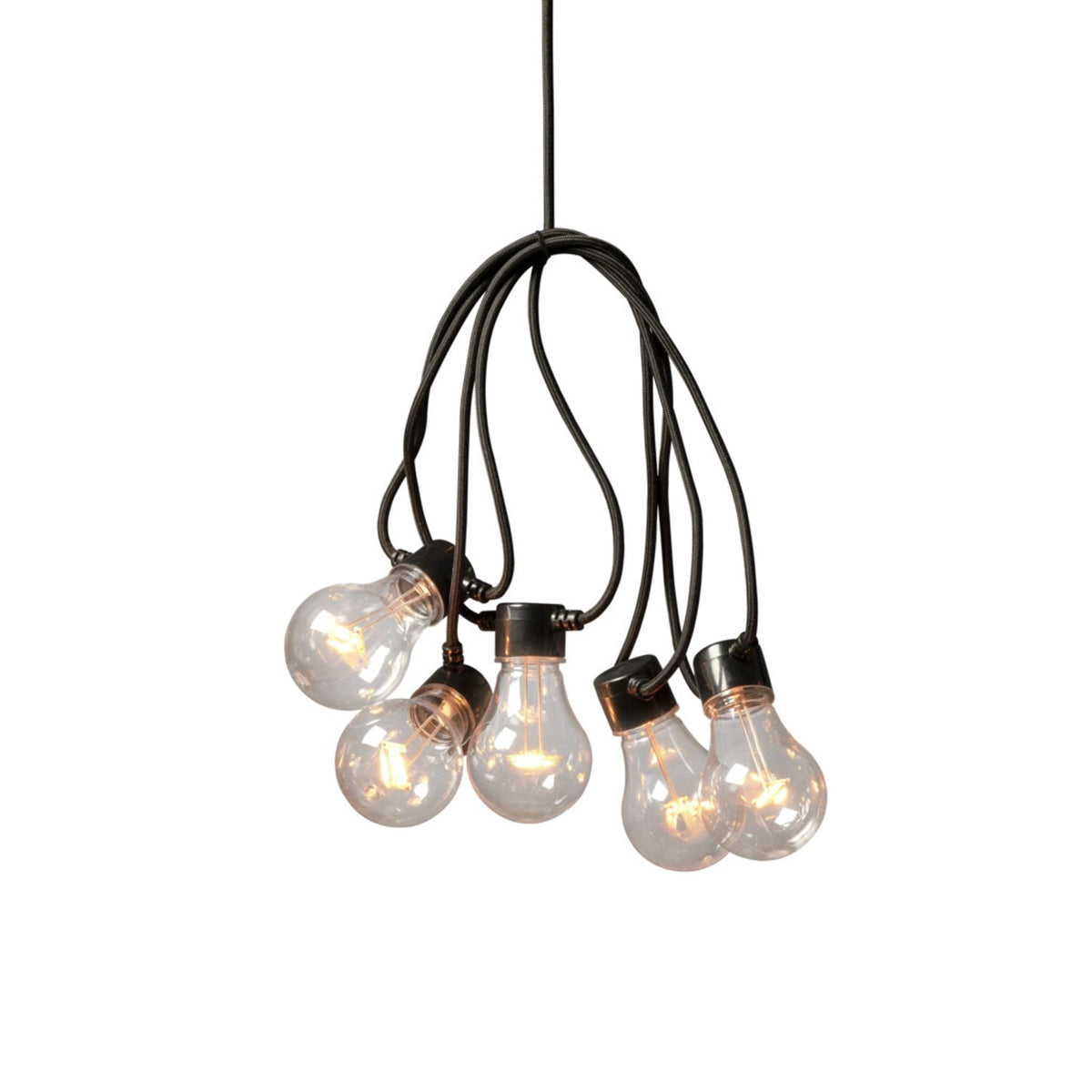 E27 10 Amber LED Textilkabel Ljusslinga Inomhus Svart
