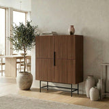 Edinburgh (100 x 128 x 40 cm) Sideboard Milano valnöt svart
