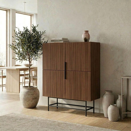 Edinburgh (100 x 128 x 40 cm) Sideboard Milano valnöt svart