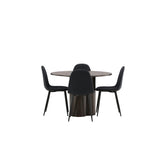 Olivia, Polar Rund matgrupp Svart, Mocka, 4st