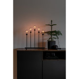 5 Ljus Metall Svart Amber LED med Dimmer Elljusstake V-form