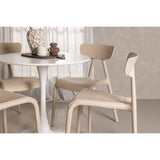 Hamden, Ursholmen Rund matgrupp Beige, Vit, ⌀80