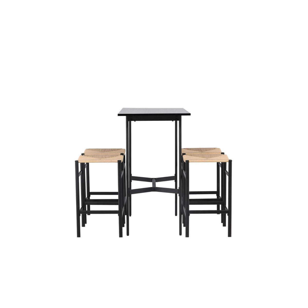 Rax, Polly Rektangulär matgrupp Svart, Natur, Svart, 120 x 60