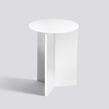Slit runt Ø35 × H47 cm Sidobord White – pulverlackerat stål