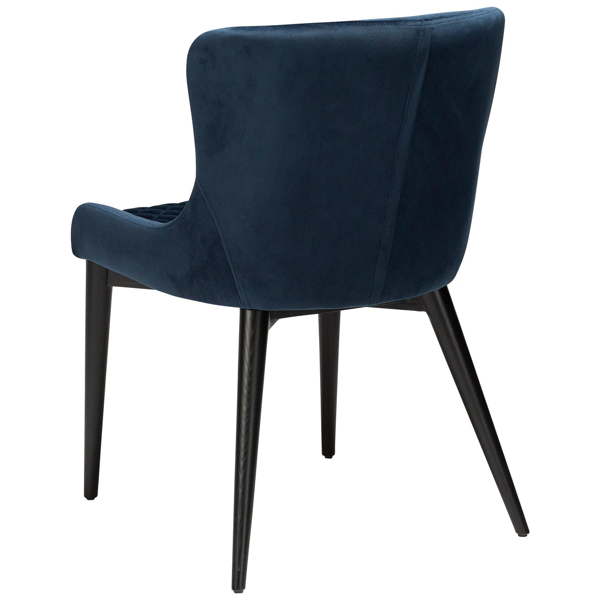Vetro Stol Midnight Blue Velvet, Black Oak
