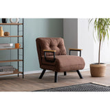 Hanoi Enkel lampa (26 x 120 x 60 cm) Brun 1-sits bäddsoffa