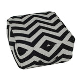 Zigzag Puff med Handtag Svart/Vit