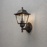 Budget Upp E27 Vägglampa Ute Svart, 13.7 cm