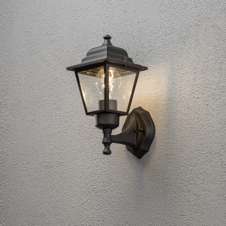 Budget Upp E27 Vägglampa Ute Svart, 13.7 cm