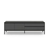 Lorenza (180 x 55 x 40 cm) TV-bänk Antracit trä svart svart