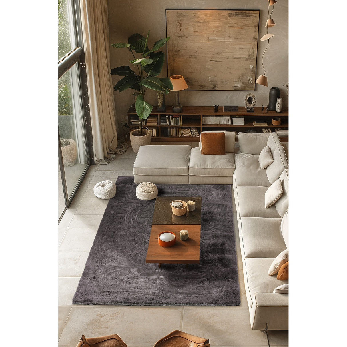 Collin Rund Ryamatta 80 cm Antracit