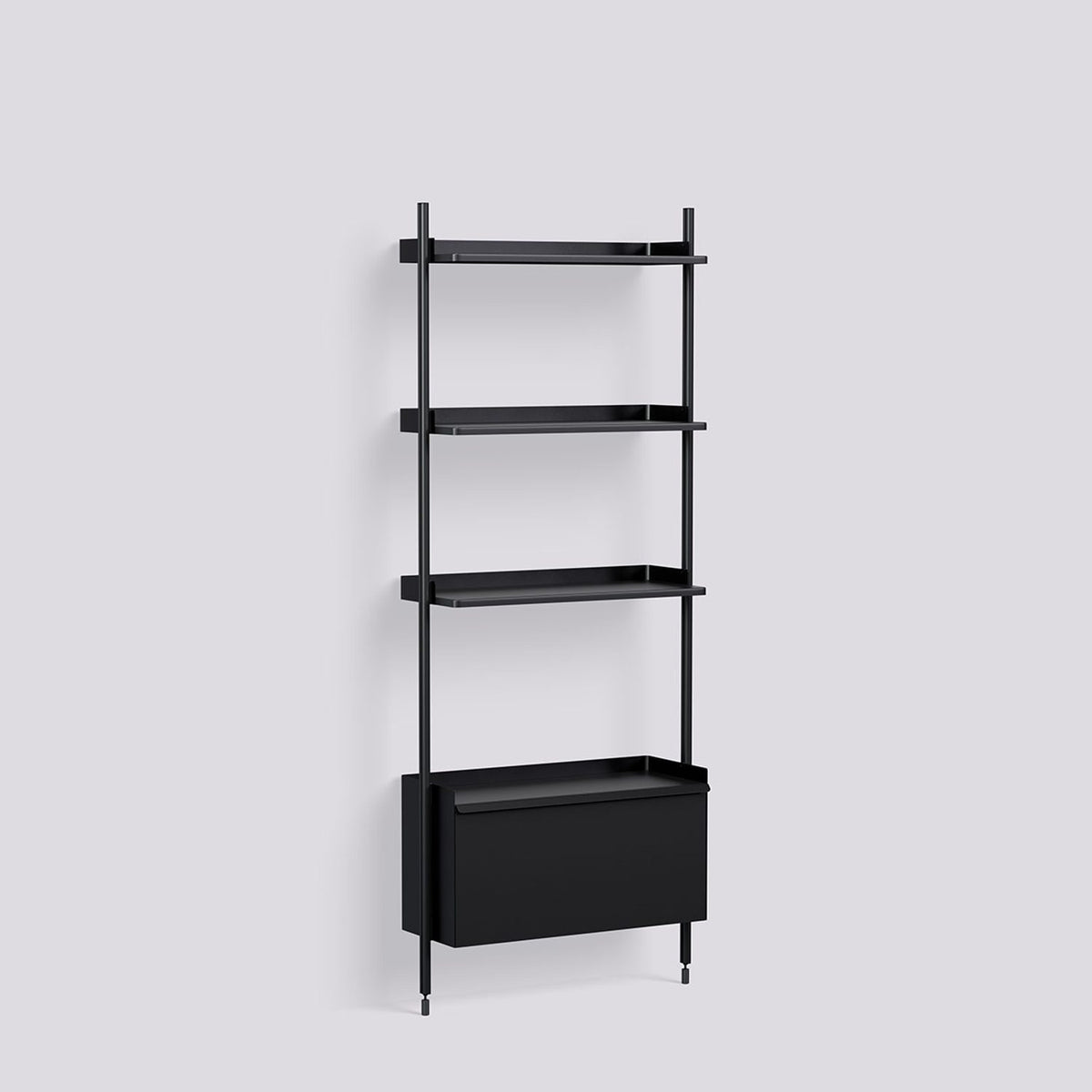 Pier System 131 1 sektion 82 × 34 × 209 cm Hyllsystem PS Black, Black – anodiserad aluminium