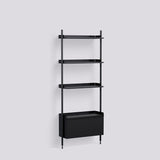 Pier System 131 1 sektion 82 × 34 × 209 cm Hyllsystem PS Black, Black – anodiserad aluminium