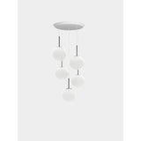 Melt Mini Rund Pendelsystem LED Opalescent, Silver