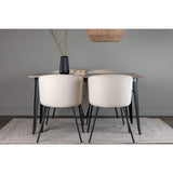 Tempe, Berit Rektangulär matgrupp Beige, Svart, Valnöt, 140 x 80
