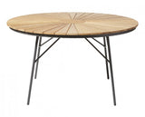 Ellen Matbord 130 cm Rund Teak/Antracit