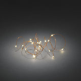 Metallisk LED Timer 6h Ljusslinga Inomhus 20 Lampor (1.9m), Varmvit/Kopparfärgad