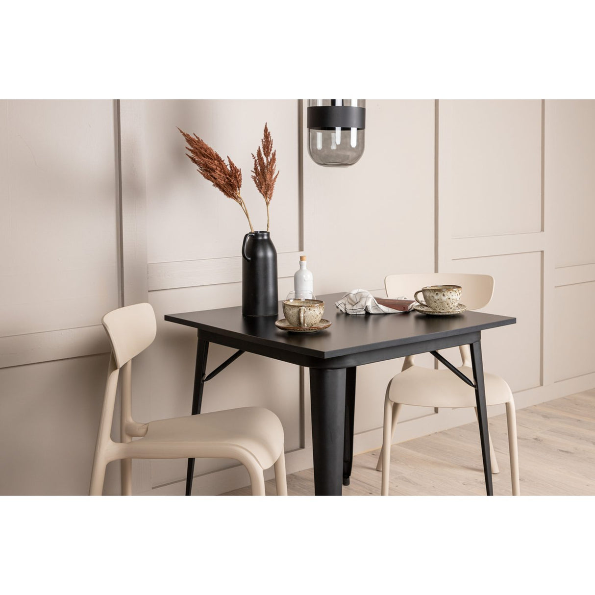 Tempe, Ursholmen Rektangulär matgrupp Beige, Svart, 80 x 80