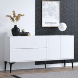 Surabaya (150 x 75 x 35 cm) Vit Svart Konsol
