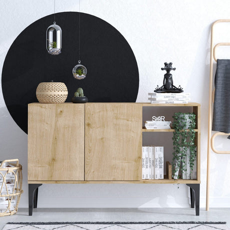 Doha (120 x 80 x 40 cm) Sapphire Oak Black Konsolbord