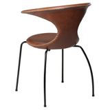 Flair Stol Light Brown Leather, Black