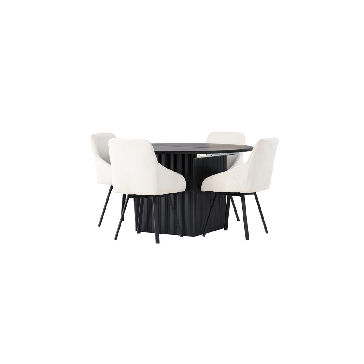 Matilda, Rosie Rund matgrupp Beige,Svart, Svart, ⌀130