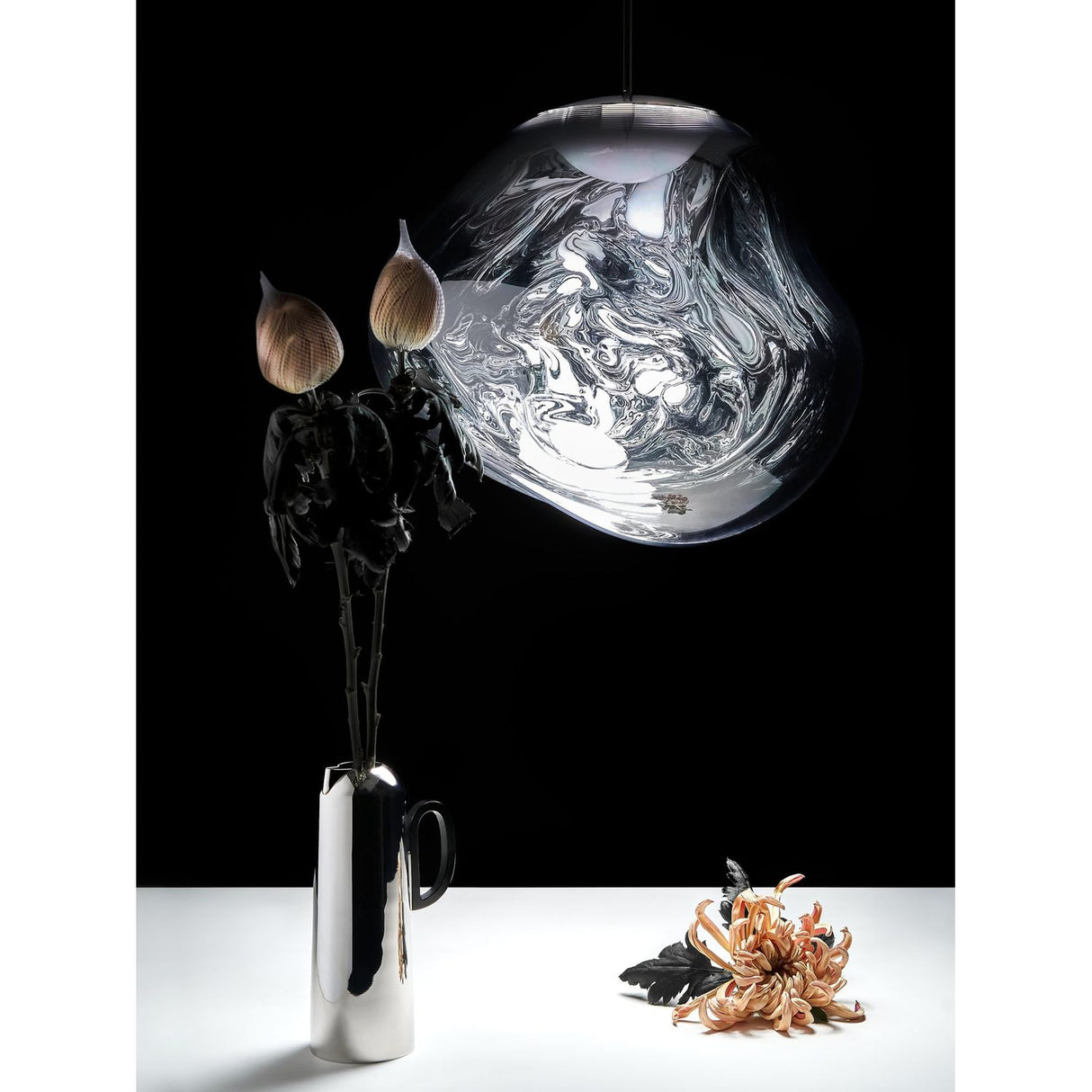 Melt Mini Rund Pendelsystem LED Silver