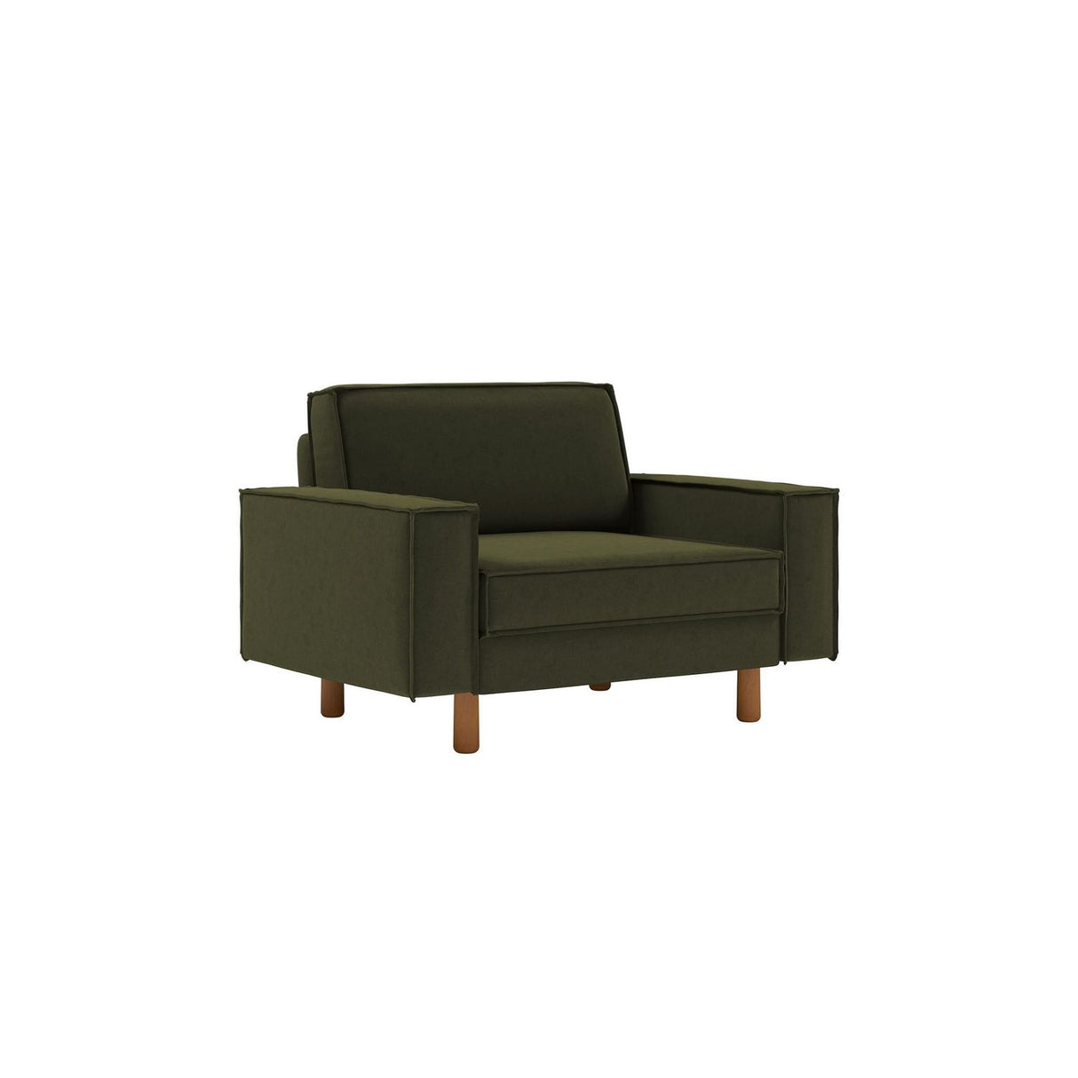 Wellington Loveseat (133 x 89 x 87 cm) 1-sitssoffa Olivgrön valnöt