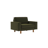 Wellington Loveseat (133 x 89 x 87 cm) 1-sitssoffa Olivgrön valnöt