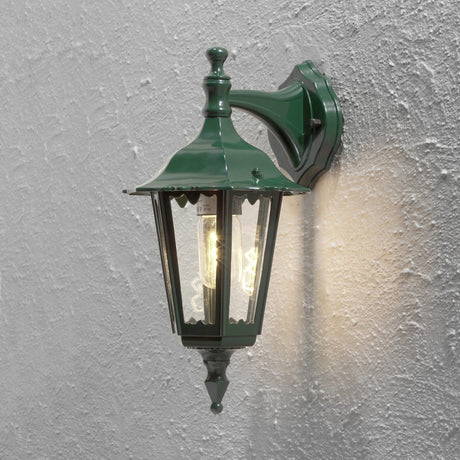 Firenze E27 Liten Vägglampa Ute Ned, Grön