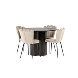 Olivia, Limhamn Rund matgrupp Beige,Svart, Mocka, ⌀110