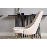 Dipp, Velvet Deluxe Rund matgrupp Beige,Guld, Svart, Guld, ⌀115