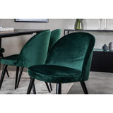 Dipp, Velvet Rektangulär matgrupp Svart,Grön, Svart, 180 x 90