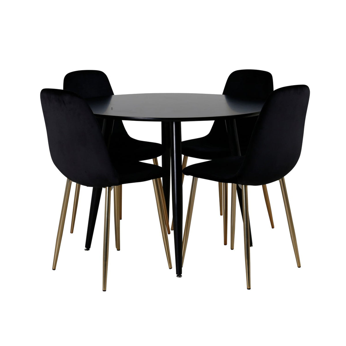 Plaza, Polar Rund matgrupp Svart,Guld, Svart, ⌀100