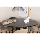 Copenhagen, Velvet Rund matgrupp Beige,Svart, Svart, ⌀140