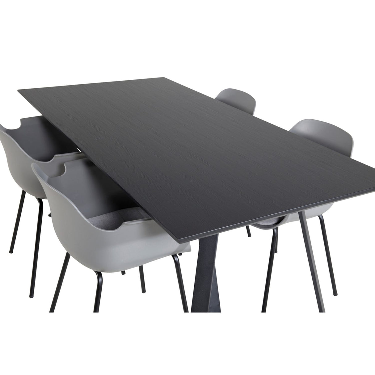 Marina, Comfort Rektangulär matgrupp Svart,Grå, Svart, 180 x 90