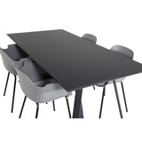 Marina, Comfort Rektangulär matgrupp Svart,Grå, Svart, 180 x 90