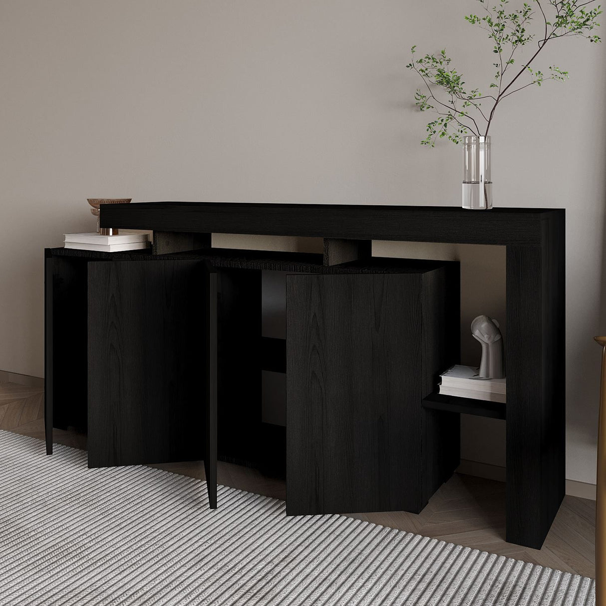 Cork (170 x 80 x 35 cm) Konsolbord Wood Black