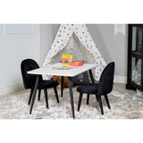 Polar, Velvet Rektangulär matgrupp Svart, Svart,Vit, 50 x 80 x 60