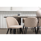 Stone, Velvet Rektangulär matgrupp Beige, Svart, Svart, Mocka, 220 x 100