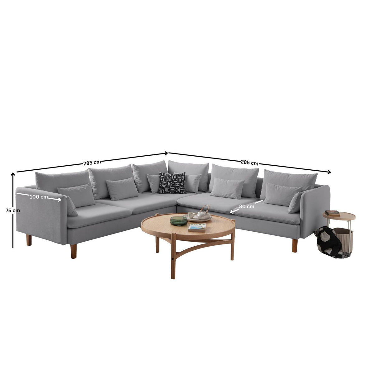 Flexy L (194 x 95 x 154 cm) Hörnsoffa Grå
