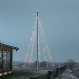 Flaggstång 5x100 LED Frostad Ljusslinga Ute 800 cm, Varmvit